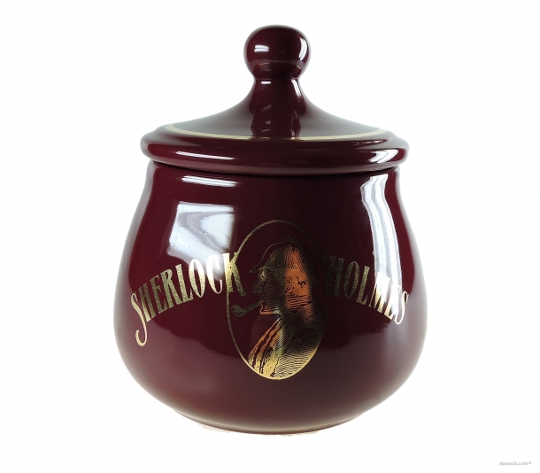 Vaso Porta Tabacco Sherlock Holmes  Bordeaux DSH0B - Ceramica - 002 a